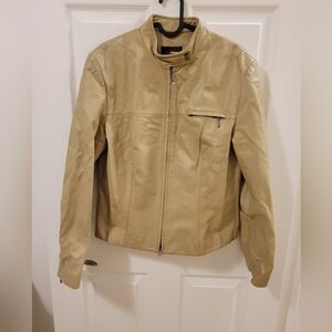 Beige Leather Jacket